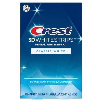 Crest 3D Whitestrips Classic White Teeth Whitening Kit with Hydrogen Peroxide -  10 Treatments | Target