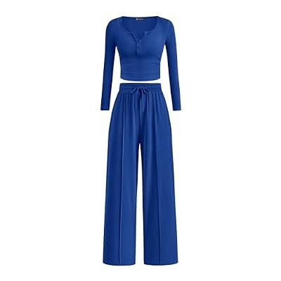 PRETTYGARDEN Women's Fall 2 Piece Matching Lounge Sets | Comfy Ribbed, Long Sleeve Hen… | Amazon (US)