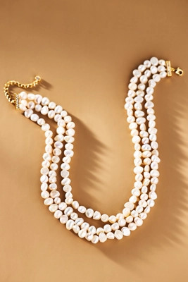 Untamed Petals Ocean Freshwater Pearl Choker Necklace | Anthropologie (US)