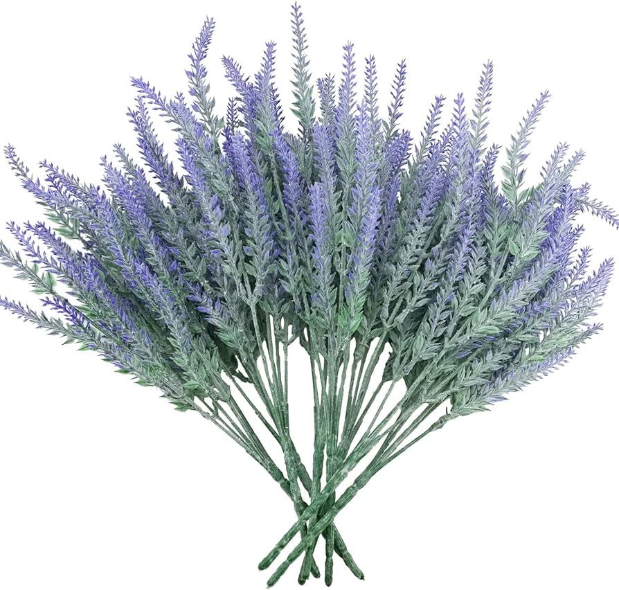 Artificial Lavender Flowers for Home Decor, Fake Purple Plant for Indoor Decoration, Faux Greener... | Amazon (CA)