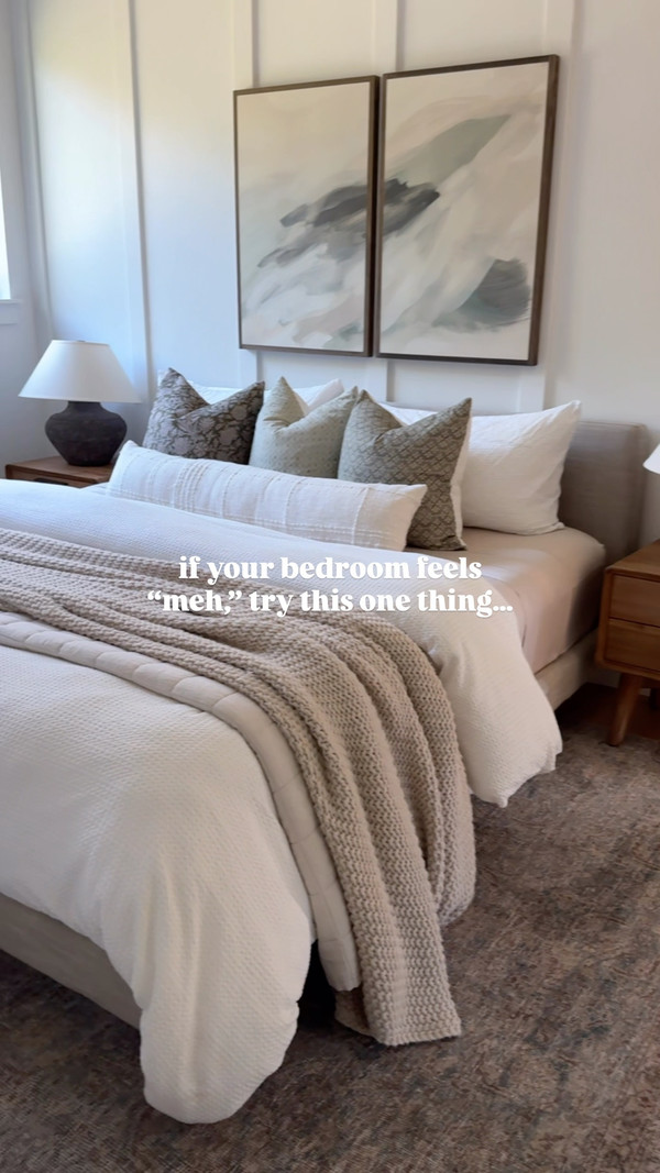 If your bedroom feels “meh,” try this one thing: add layers + texture.
