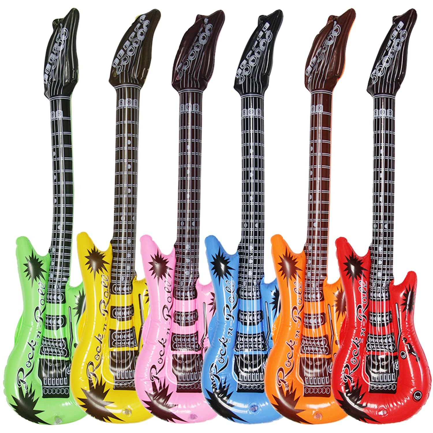 Dr.dudu Inflatable Guitar, Waterproof Assorted Colors Party Decoration (6pack) | Amazon (US)