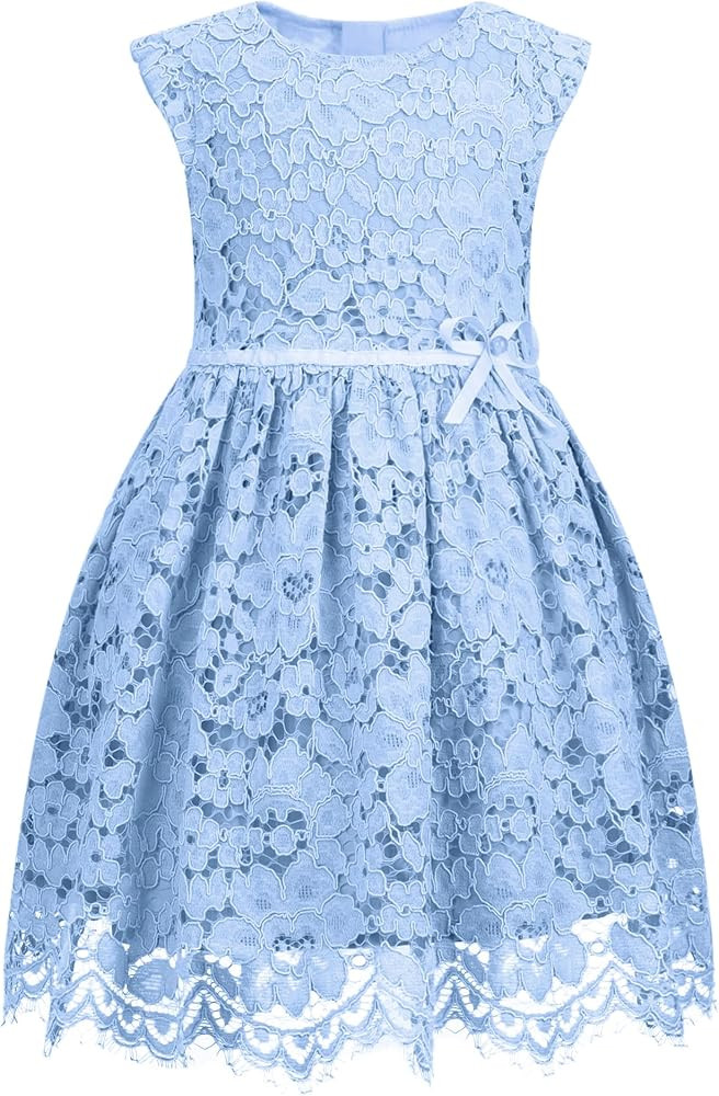 ALLOVIN Easter Girls and Toddler Sleeveless A-Line Lace Party Dress Flower Girl Princess Dress wi... | Amazon (US)