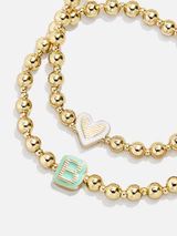 Initial & Heart Kids' Pisa Bracelet Set - Initial & Heart | BaubleBar (US)