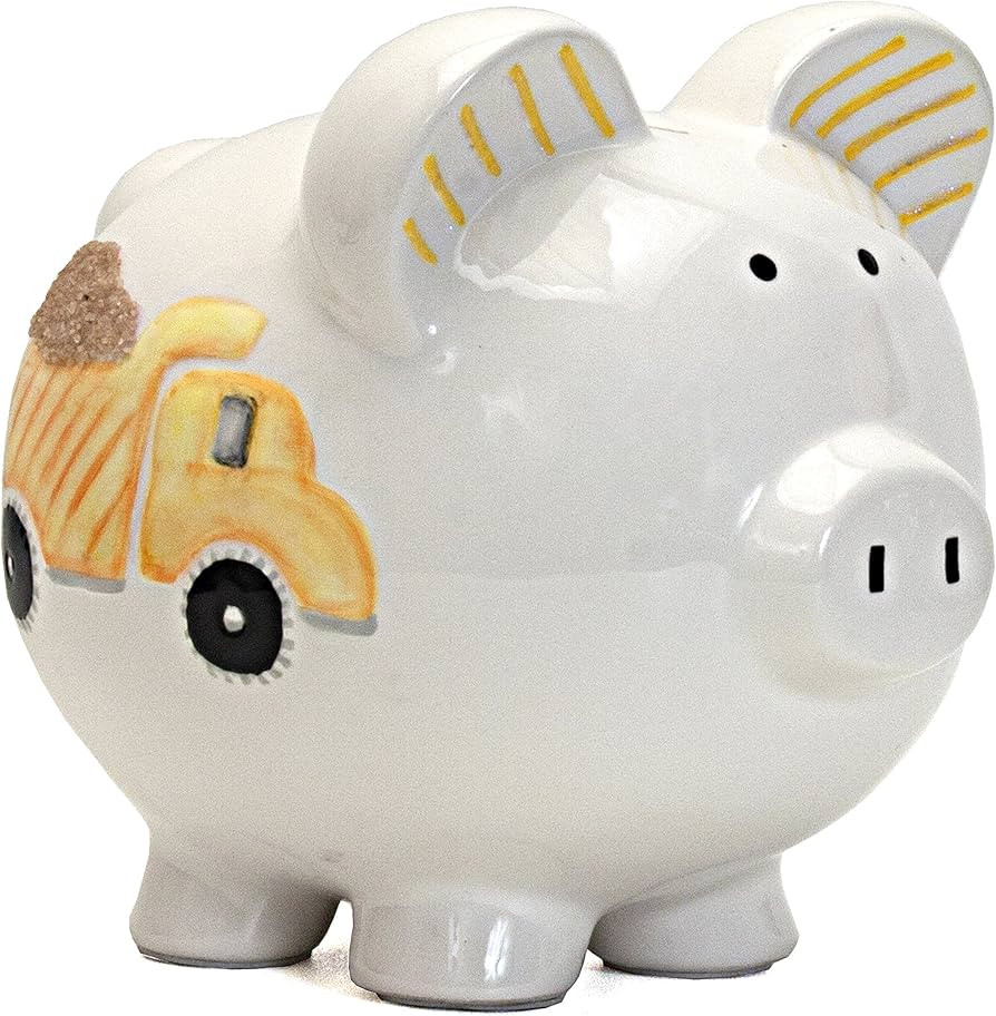 Child to Cherish Ceramic Piggy Bank for Boys, Digger Dump Truck | Amazon (US)