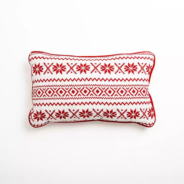 Red Fair Isle Lumbar Christmas Pillow | Kirkland's Home