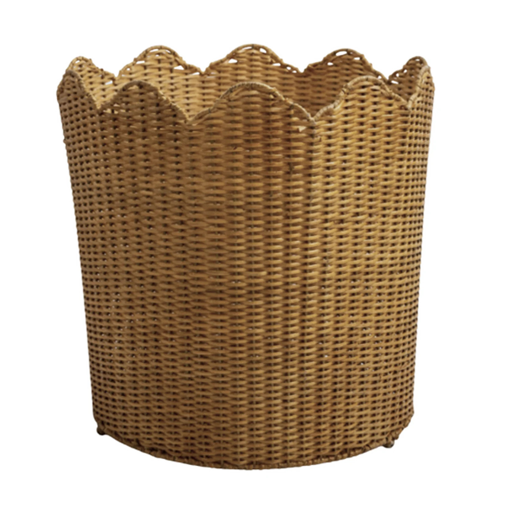 Scalloped Wicker Floor Planter | Gorgeous Living