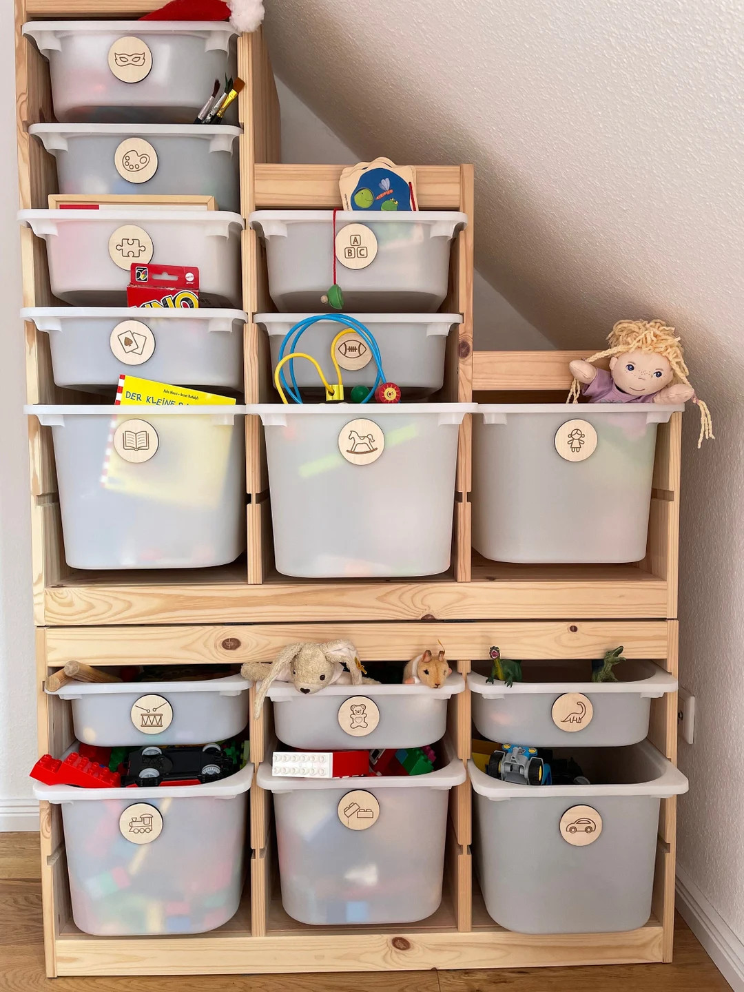 Montessori wooden labels for toy storage for the nursery or playroom 16 tags | Etsy (US)