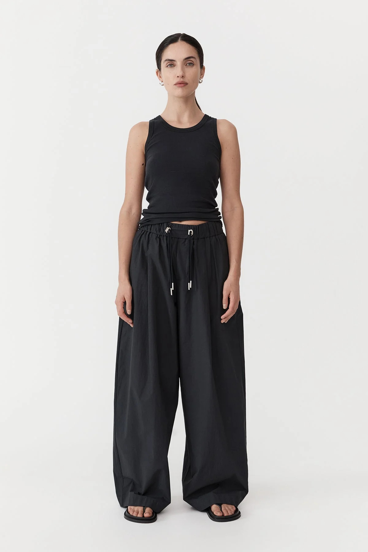 Relaxed Drawstring Pants - Black | St. Agni