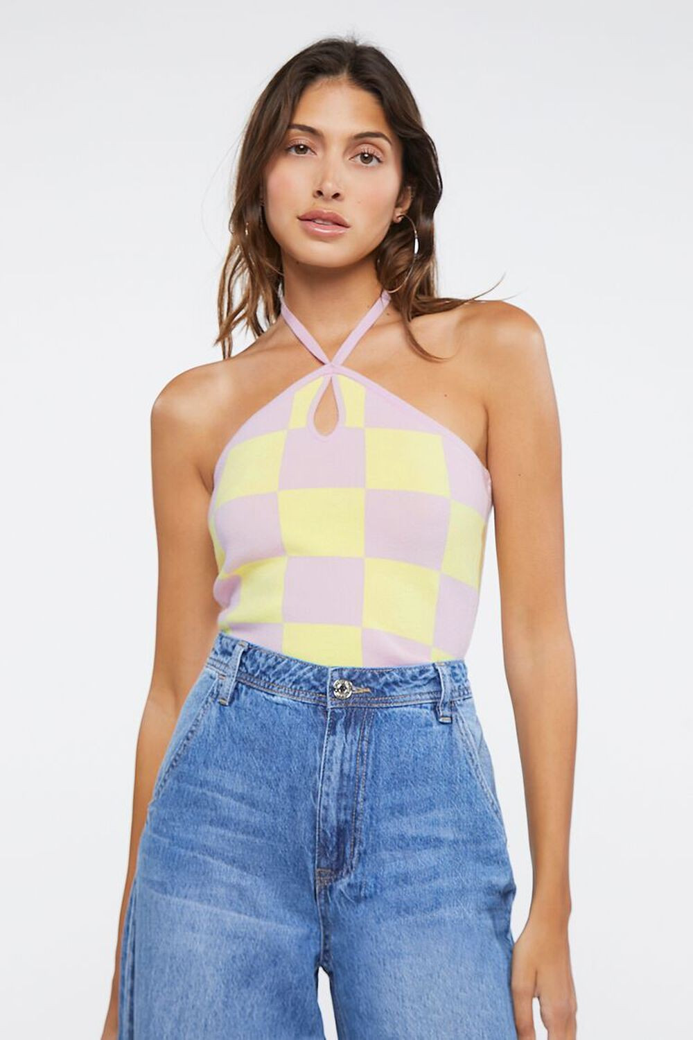 Checkered Sweater-Knit Halter Top | Forever 21 | Forever 21 (US)