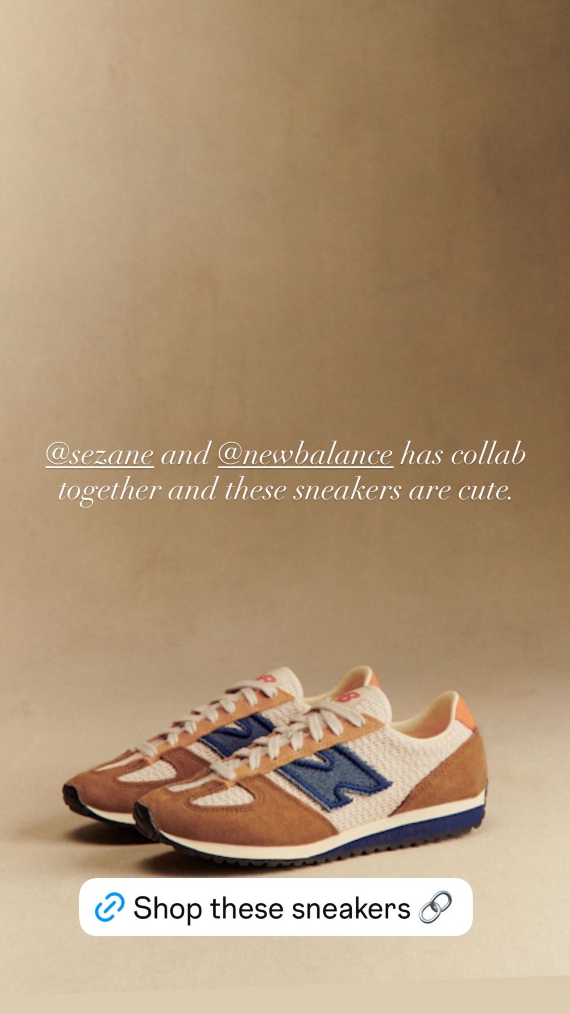 @sezane and @newbalance has collab together and these sneakers are cute.