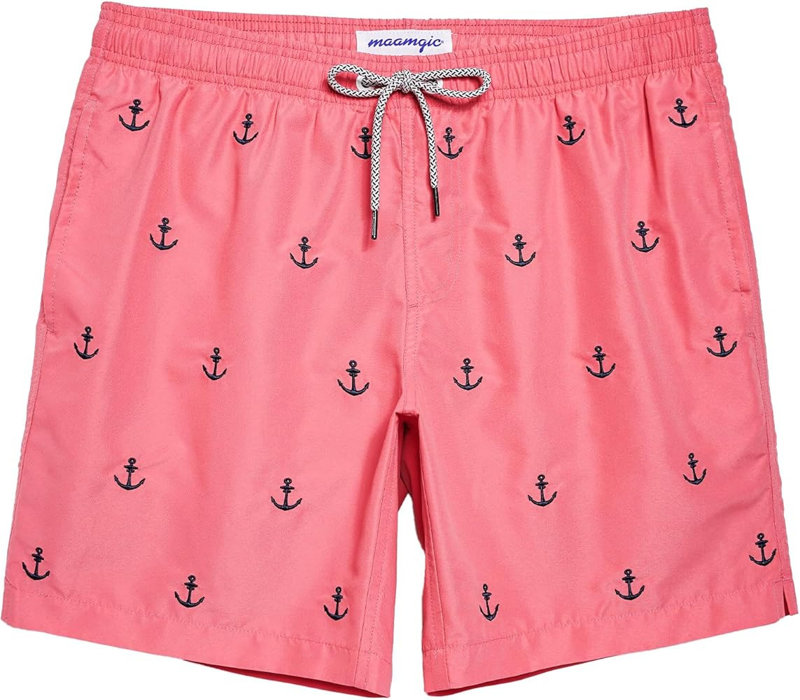 maamgic Mens Swim Trunks Quick Dry Swim Shorts with Mesh Lining Funny Swimwear Bathing Suits 7inc... | Amazon (US)