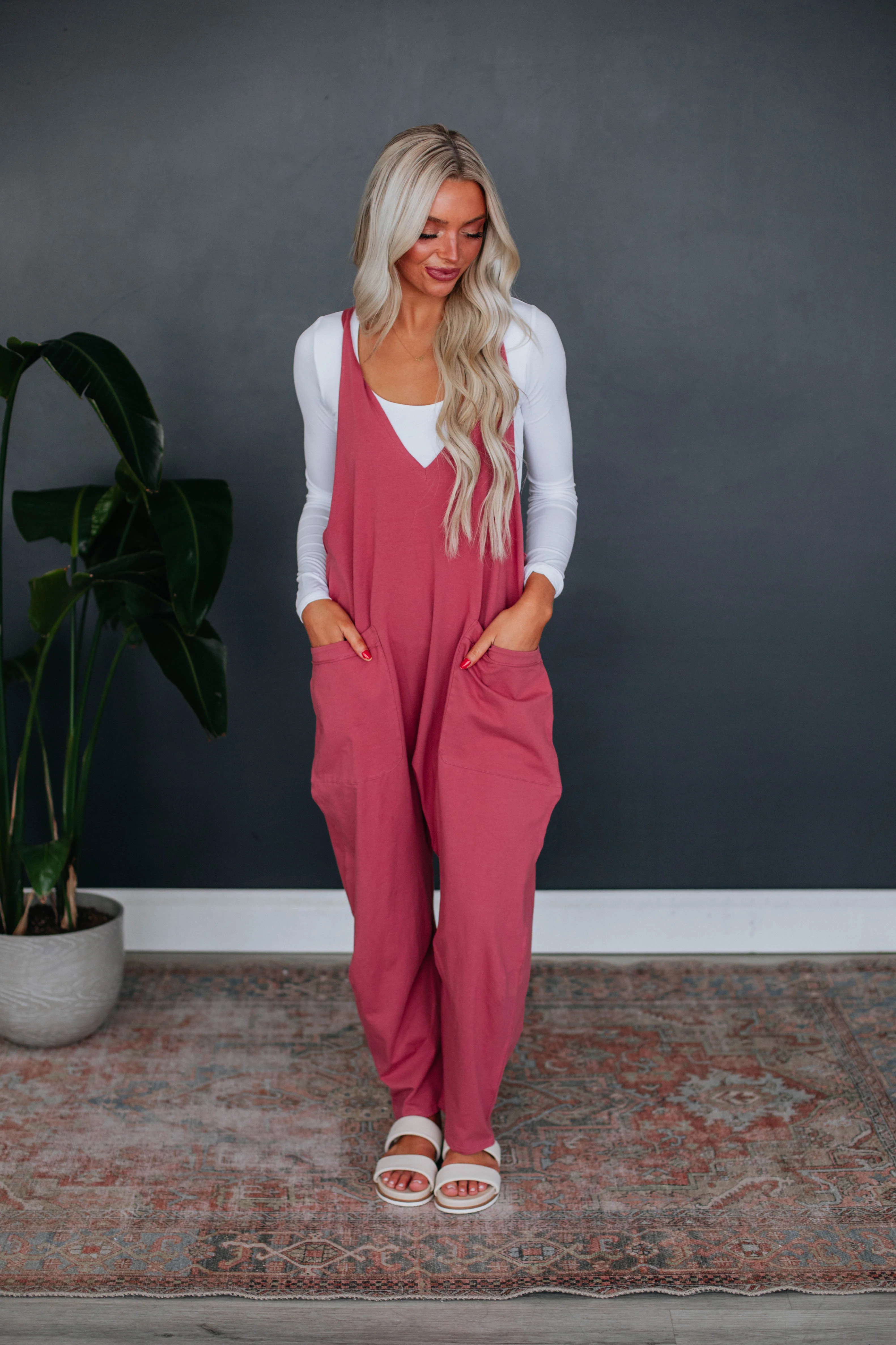 Abigail Lounge Jumpsuit - Berry | Wild Oak Boutique