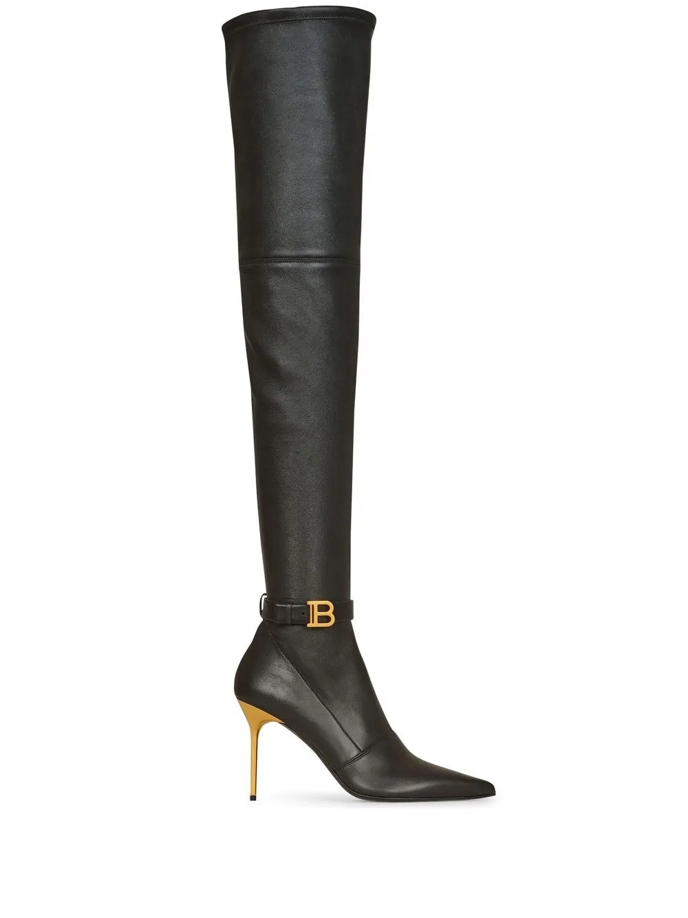 Balmain thigh-high Stiletto Boots - Farfetch | Farfetch Global