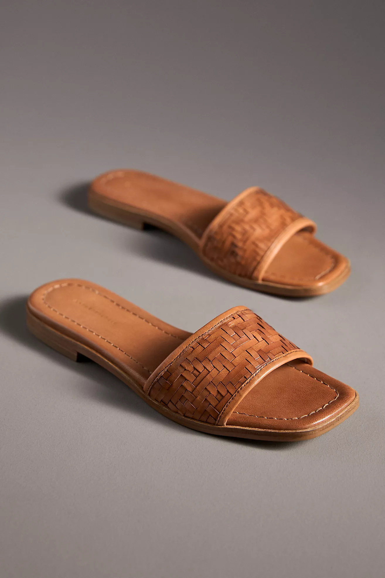 Woven Leather Slide Sandals | Anthropologie (US)