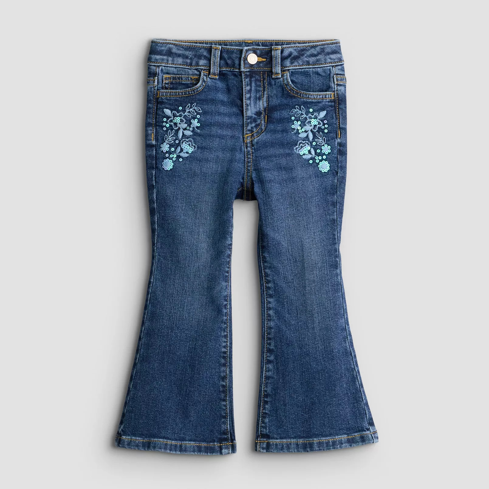 Girls 4-12 Jumping Beans® High Rise Embellished Flare Jeans | Kohl's