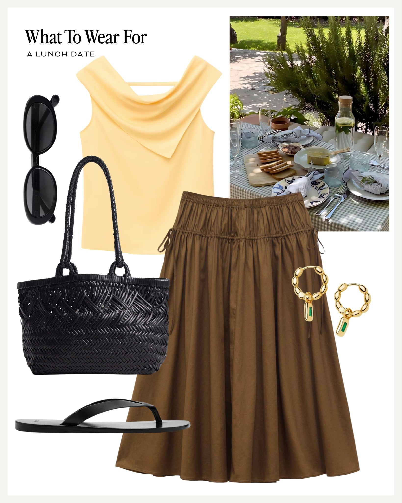A lunch date ☀️ 

Summer outfits, midi skirt, yellow top, & other stories, heatwave

#LTKsummer