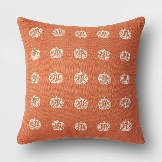 Woven Pumpkin Square Throw Pillow - Threshold™ | Target