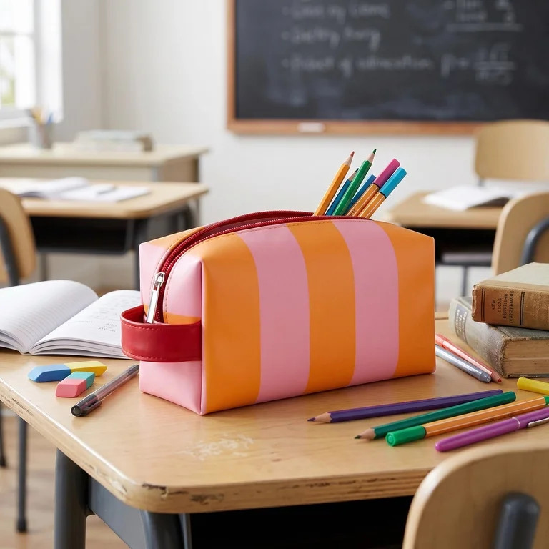 Pen+Gear Striped Pencil Pouch, Pink | Walmart (US)