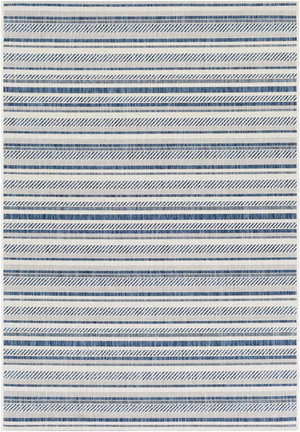 Olin White&Blue Striped Nordic Rug | Boutique Rugs