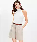 Shimmer Stripe Crinkle Bow Back Halter Top | LOFT