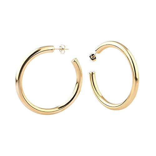Gold Hoop Earrings for Women | Large Lightweight | Chunky Open Hoops | POLITE SOCIETY 18K Gold Plated 2” | Amazon (US)