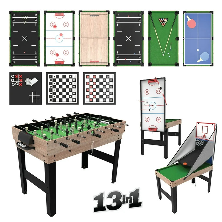 Tzumi 13-in-1 Multi Game Table for Arcade Games of Foosball, Air Hockey, and More | Walmart (US)