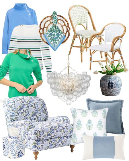 Coastal grand millennial blue and white fines, spring fines, spring green striped sweater, cute cute sweatshirt, color, black cloth, napkins, floral, napkins, hydrangea, chair, Riviera chair, Serena and Lily Amazon, outdoor pillows, premium pillows, fringed pillows, velvet pillow, tissue, cover bubble chandelier, spring home decor, new spring decor, blue and green

#LTKMostLoved #LTKhome