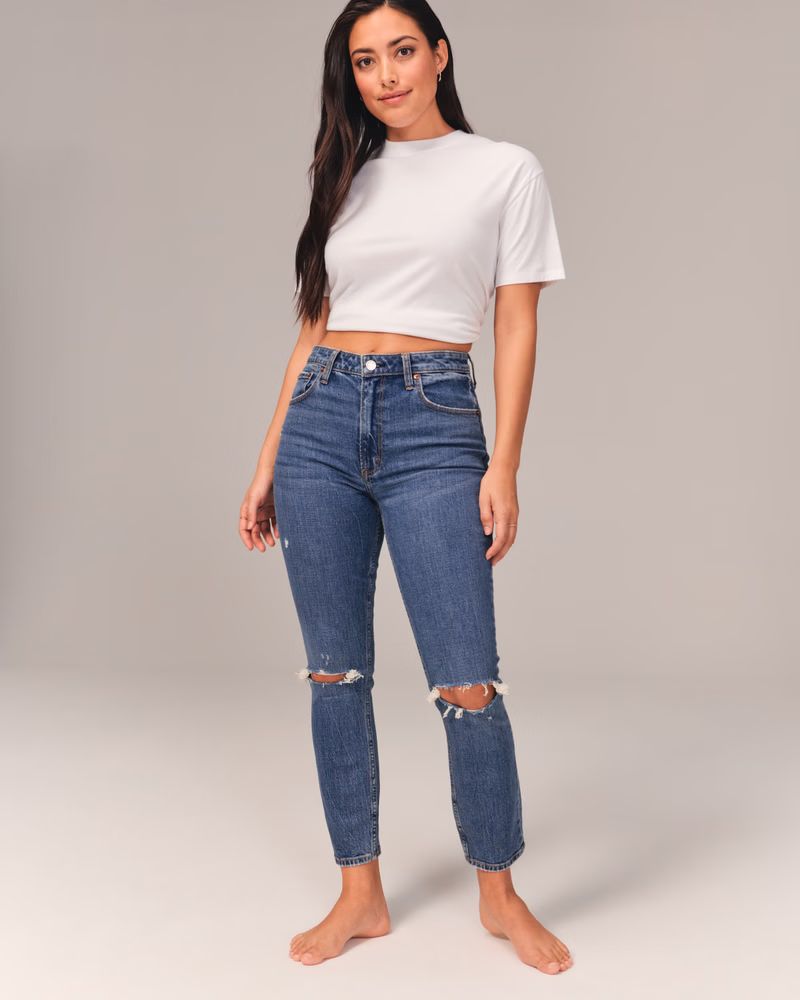 Women's Curve Love High Rise Skinny Jeans | Women's Bottoms | Abercrombie.com | Abercrombie & Fitch (US)