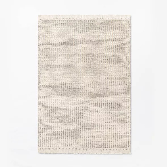 Malibu Woven Jute Rug with Fringe Cream/Gray - Threshold™ designed with Studio McGee | Target