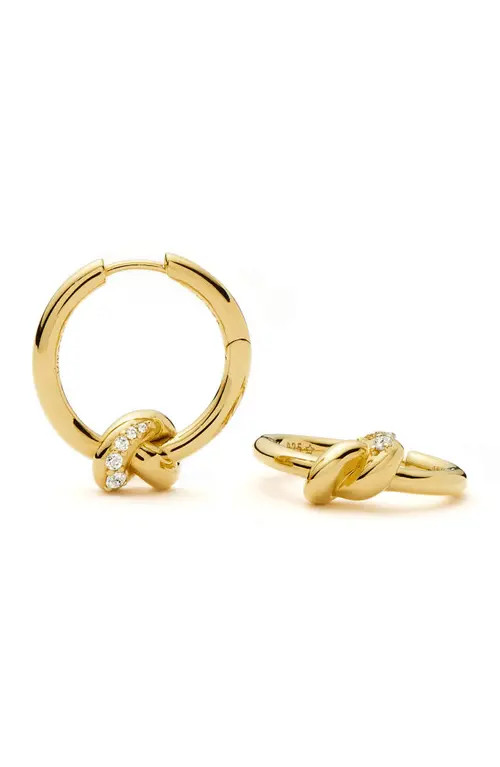 Missoma x Lucy Williams Small Pavé Knot Hoop Earrings in Gold at Nordstrom | Nordstrom
