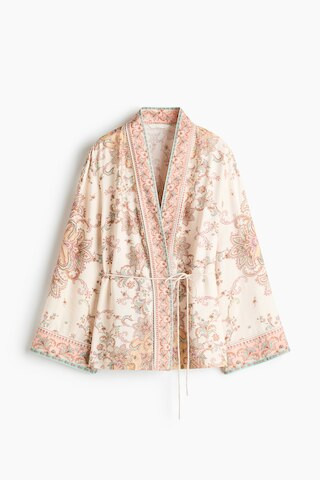 H & M - Casual Wrap Jacket - Pale Pink/Paisley Pattern | H&M (US + CA)