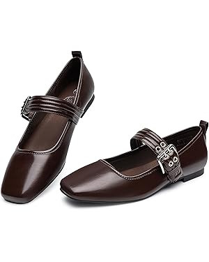 Trary Women's Flats,Mary Jane Shoes for Women,Ballet Flats Shoes for Women， Black Flats for Wom... | Amazon (US)