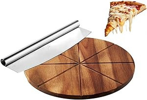 Hans Grill Pizza Cutter and Round Serving Board Gift Set | Professional Stainless Steel Food Slic... | Amazon (US)