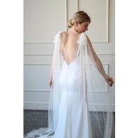Bridal Cape With Shoulder Bows, English Net Wedding | Etsy (US)