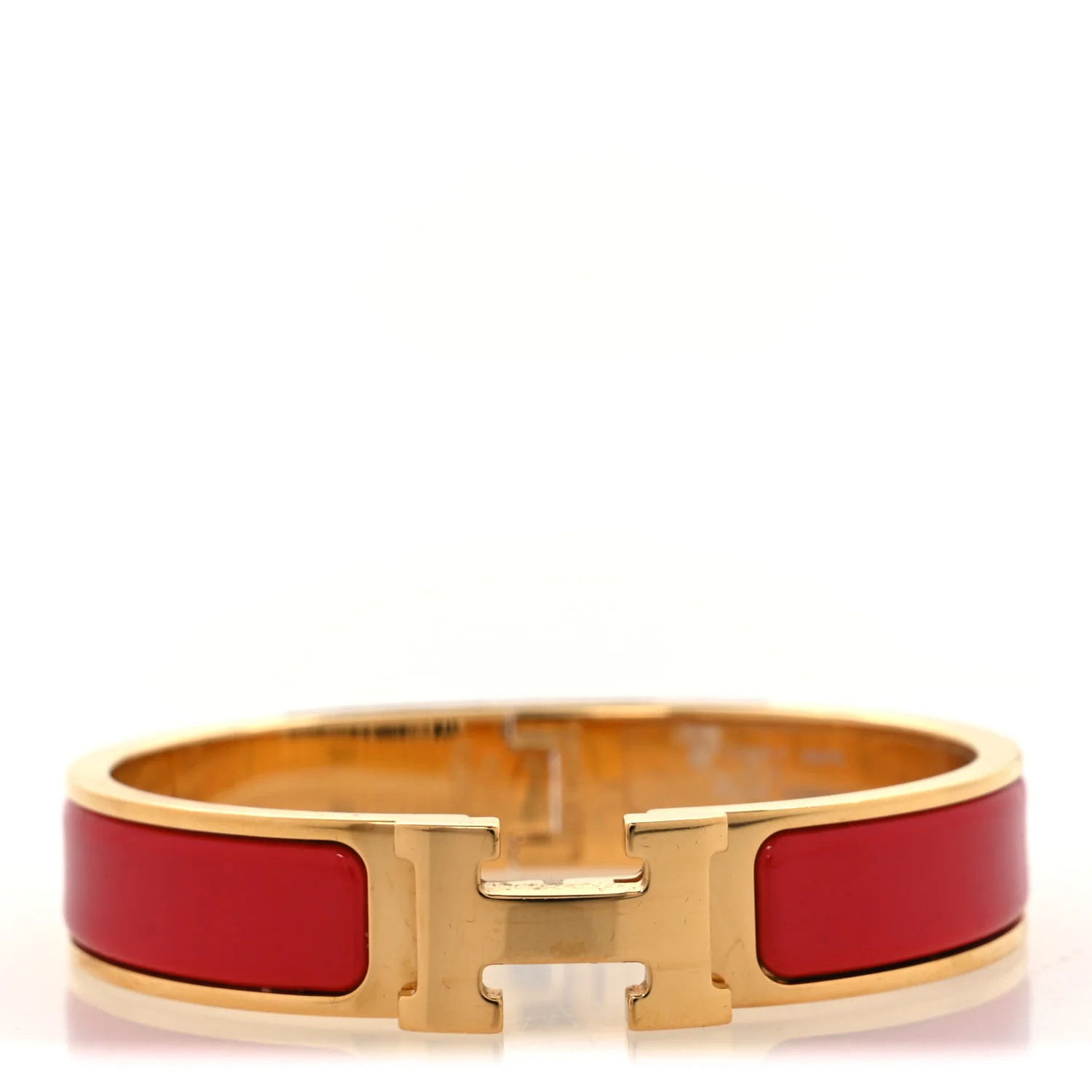 Hermes Enamel Narrow Clic Clac H Bracelet PM Rouge Bandana 1734772 | FASHIONPHILE (US)