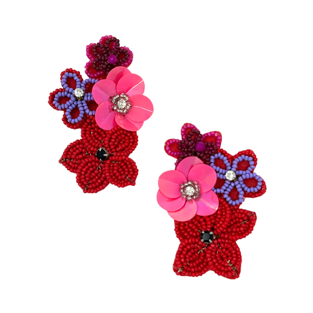 Passion Unites Beaded Flower Earrings | Accessory To Love