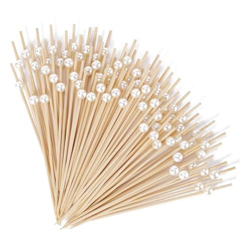 [100 PCS] Cocktail Picks Toothpicks for Appetizers - 4.7 inch White Pearl Cocktail Skewers for Appetizers, Food Picks for Drink Fruit Party Supplies Bridal Shower Decorations Accessories | Amazon (US)