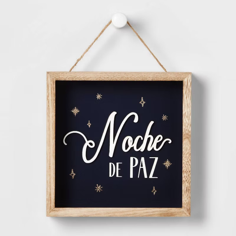 Wood 'Noche De Paz' Shadow Box Sign - Wondershop™ | Target