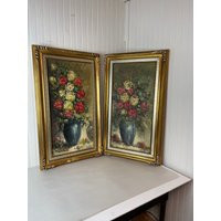 Floral Oil Painting, Framed Art, Vintage Original Oil Painting, Cottage Decor, Signed Art, Still Life Painting, Gold Wood Frame | Etsy (US)