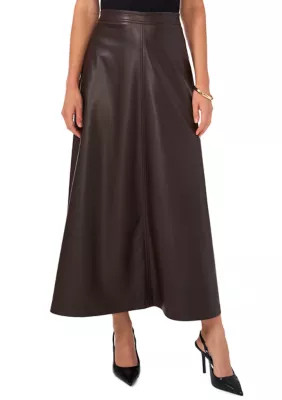 Vince Camuto Women's Vegan Leather Midi Skirt | Belk