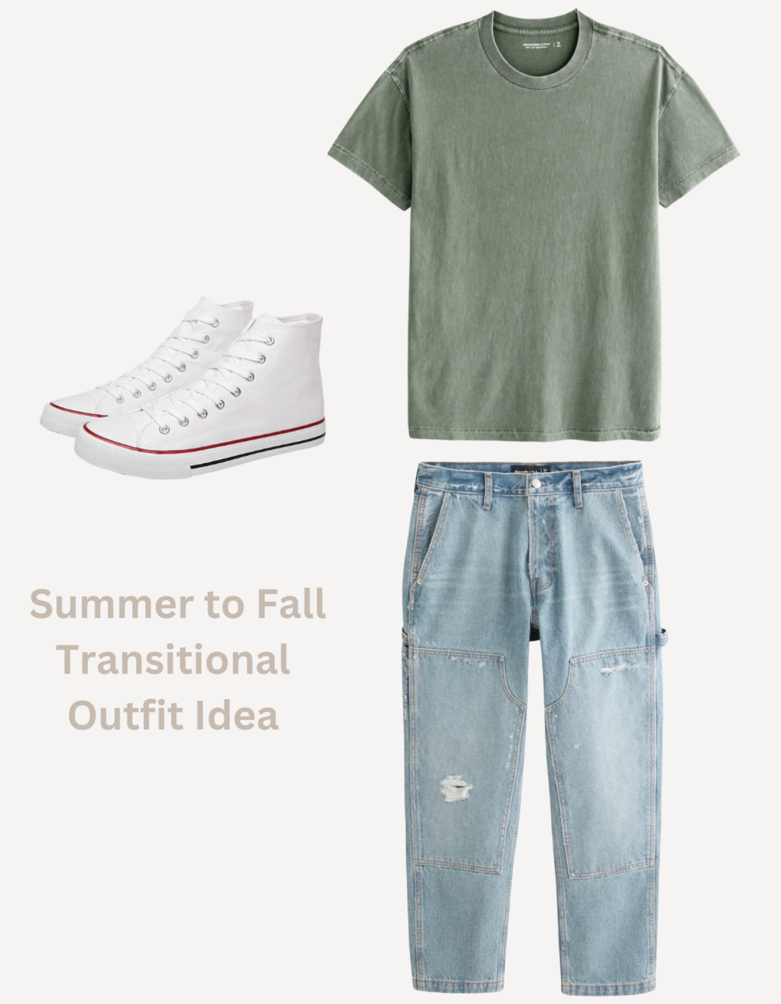Simple summer to fall outfit idea. Loose denim. Abercrombie & Fitch denim sale. 

#LTKmens #LTKstyletip #LTKSeasonal