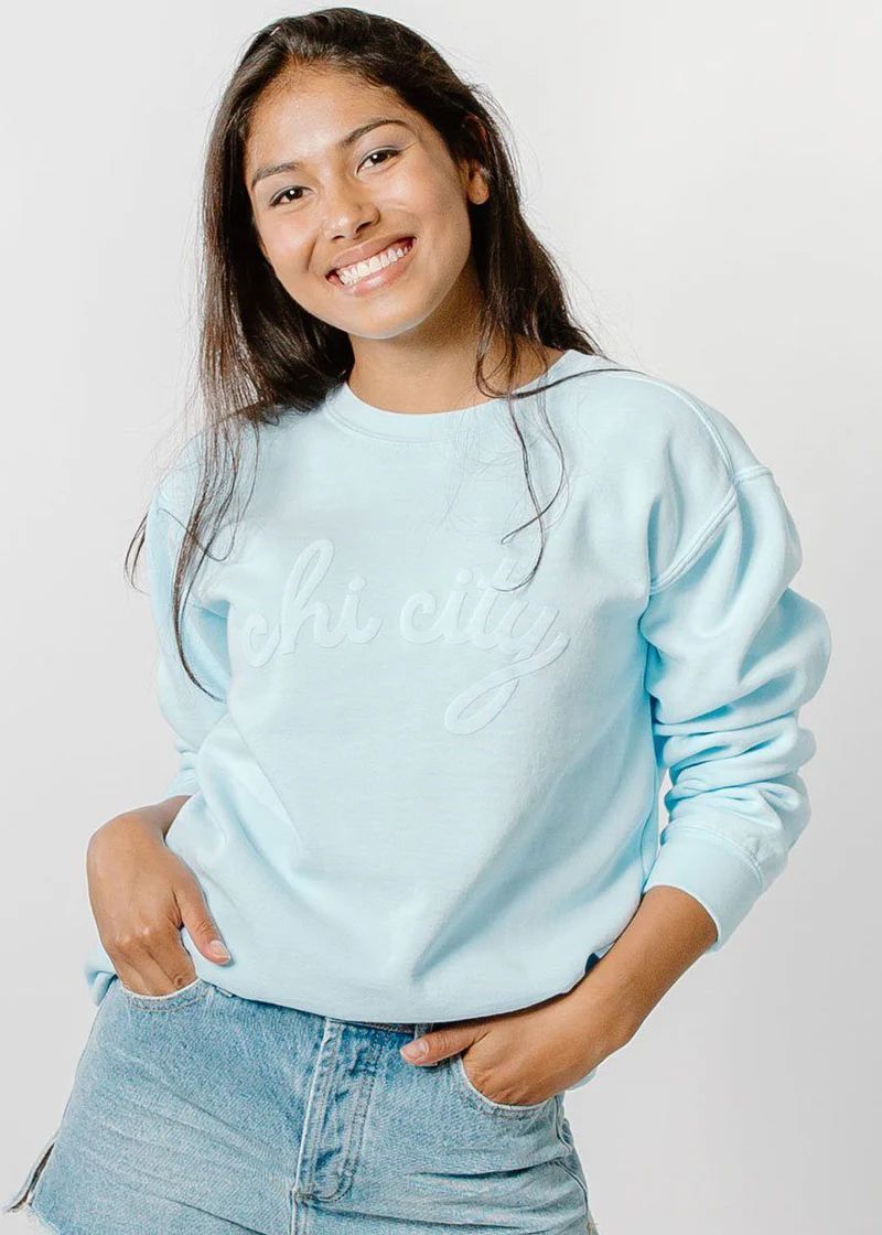Chi City Puff Sweatshirt - Chambray | Alice & Wonder