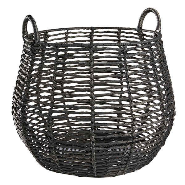 Rocco Black Rattan Storage Basket, Large | At Home