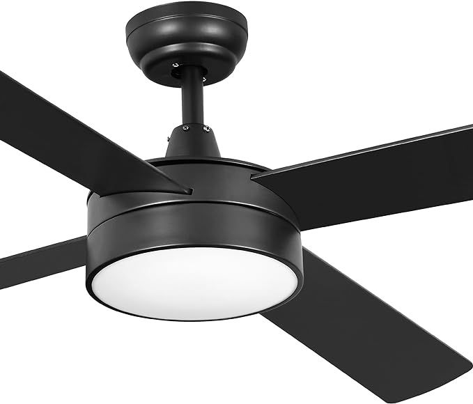 YITAHOME 52 Inch Ceiling Fan with Light and Remote, Modern Low Profile LED Fanlight with 3 Speeds... | Amazon (US)