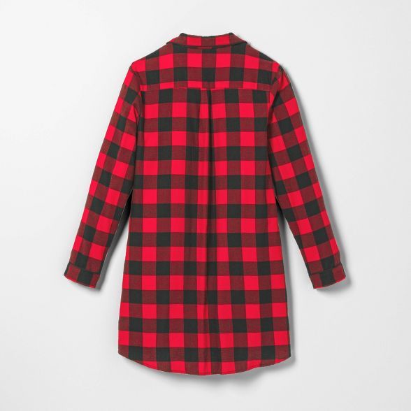 Women's Holiday Buffalo Check Flannel Matching Family Pajamas Nightgown - Wondershop™ Red | Target