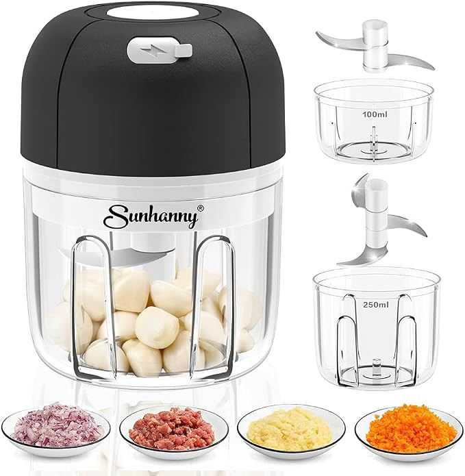Wireless Mini Food Chopper, Small Food Processor, Electric Garlic Chopper for Veggie Meat Dicing ... | Amazon (US)