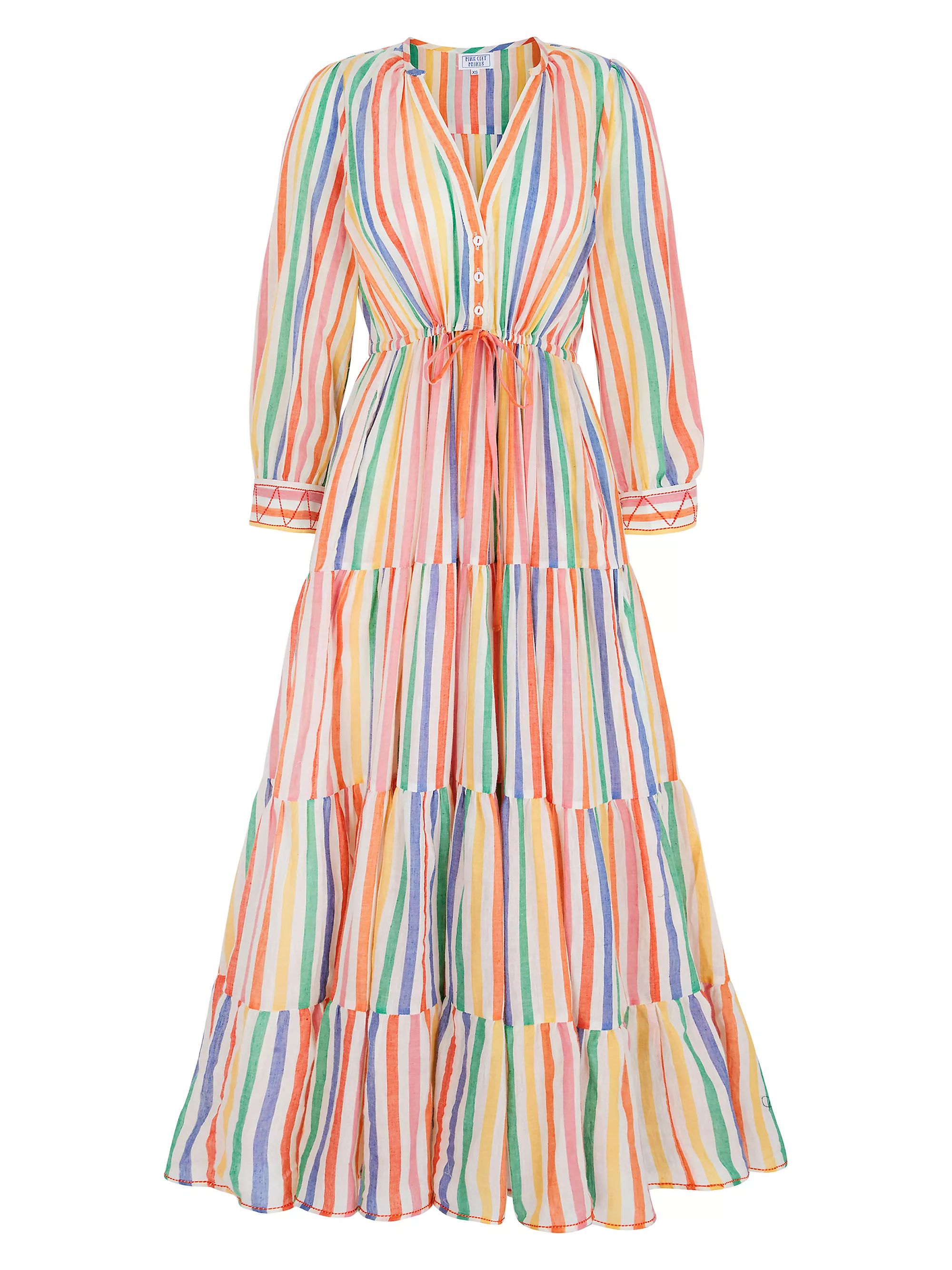 Orange MultiAll Day & CasualPink City PrintsRainbow Stripe Sofia Dress$275SELECT SIZE Free Shipp... | Saks Fifth Avenue
