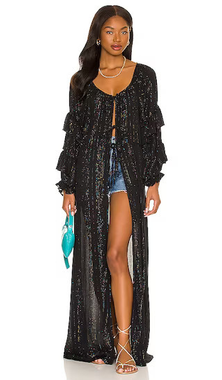 The Revolution Kimono in Electric Avenue Midnight | Black Cover Up | Womens Dresses Duster Cardigan | Revolve Clothing (Global)