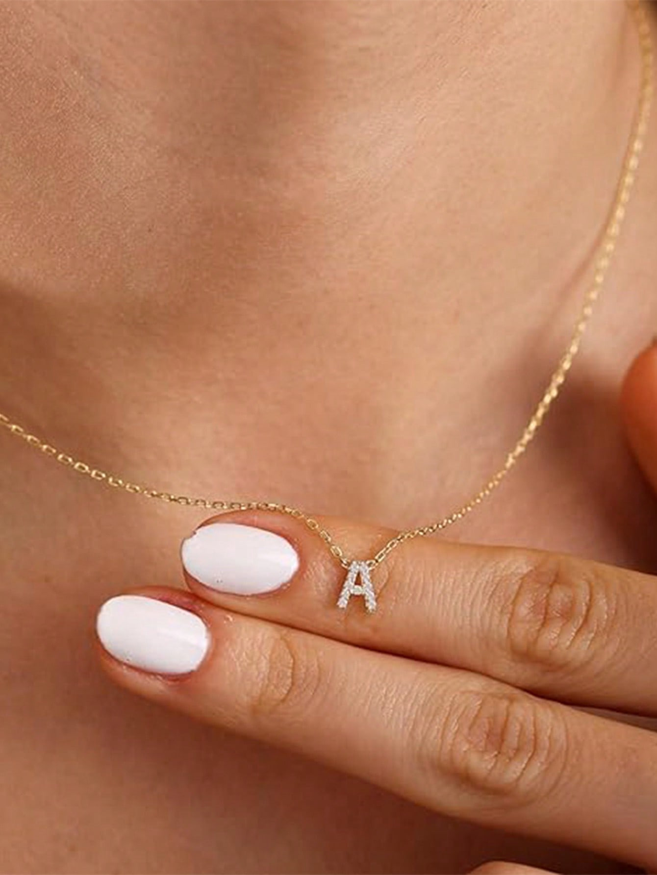 1 Pc Trendy Cute Letter Name Necklace Tiny A-Z Pendant Choker Necklace | SHEIN